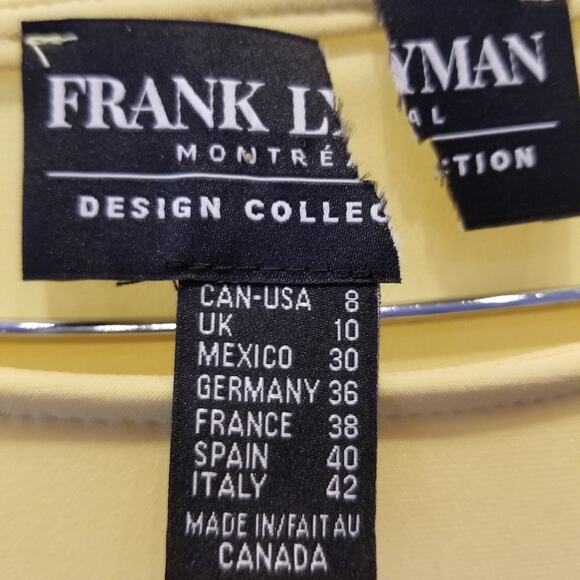 Frank Lyman New Yellow Tunic Top Pleated Long Sleeve Blouse Size 8 - Picture 10 of 14